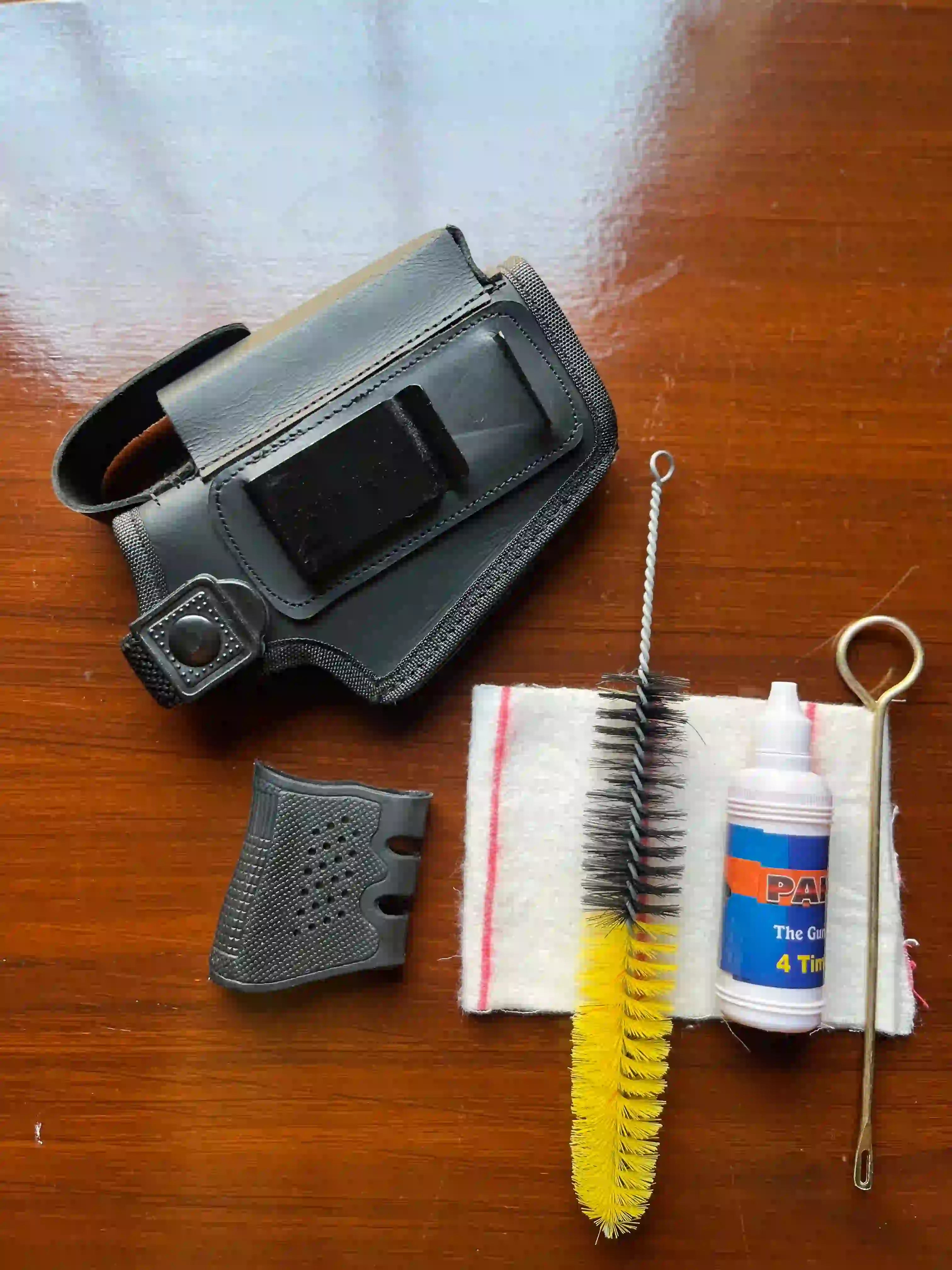 3-in-1 Deal: Leather Inner-Outer Holster Cleaning Kit and Silicone Rubber Grip!