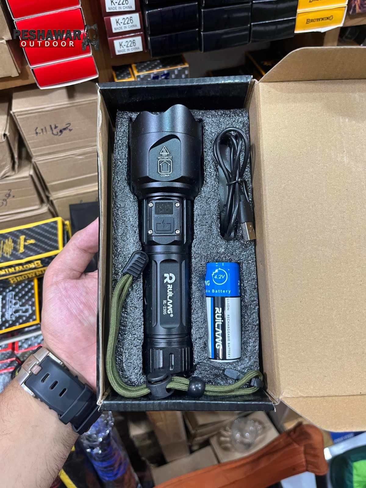 Ruilang Water-Resistant Multifunctional Imported Torch (1KM+ Range)